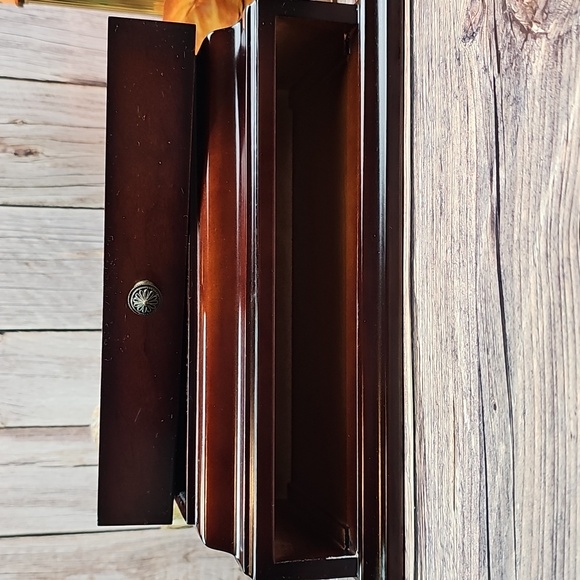 VINTAGE BOMBAY MAHOGANY WOOD VALET ORGANIZER JEWELRY BOX - Picture 13 of 16